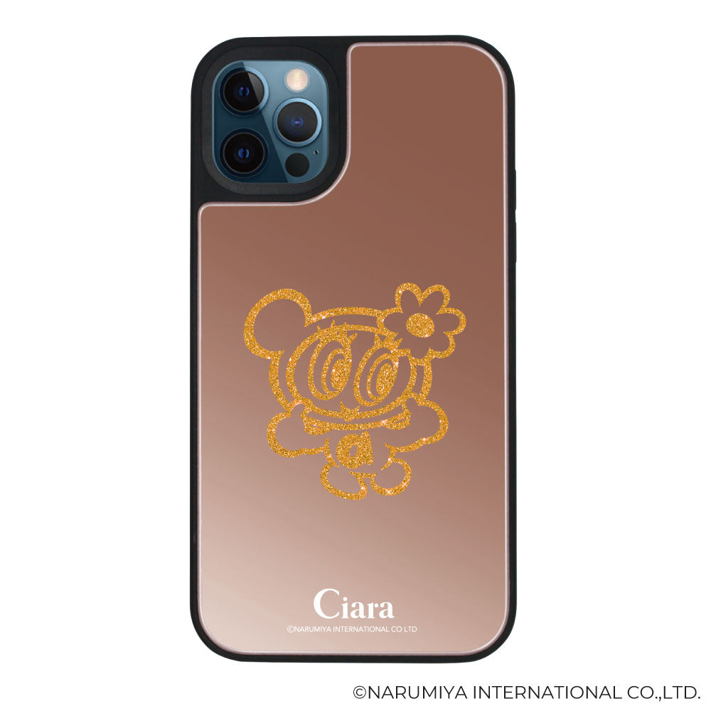 iPhoneケース ミラーバンパー ミラー付きケース エンジェルブルー ナカムラくん ハナちゃん グリッターシルエットライン