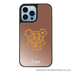 iPhone13ProMax ミラーバンパー ミラー付きケース エンジェルブルー グリッター ローズゴールド