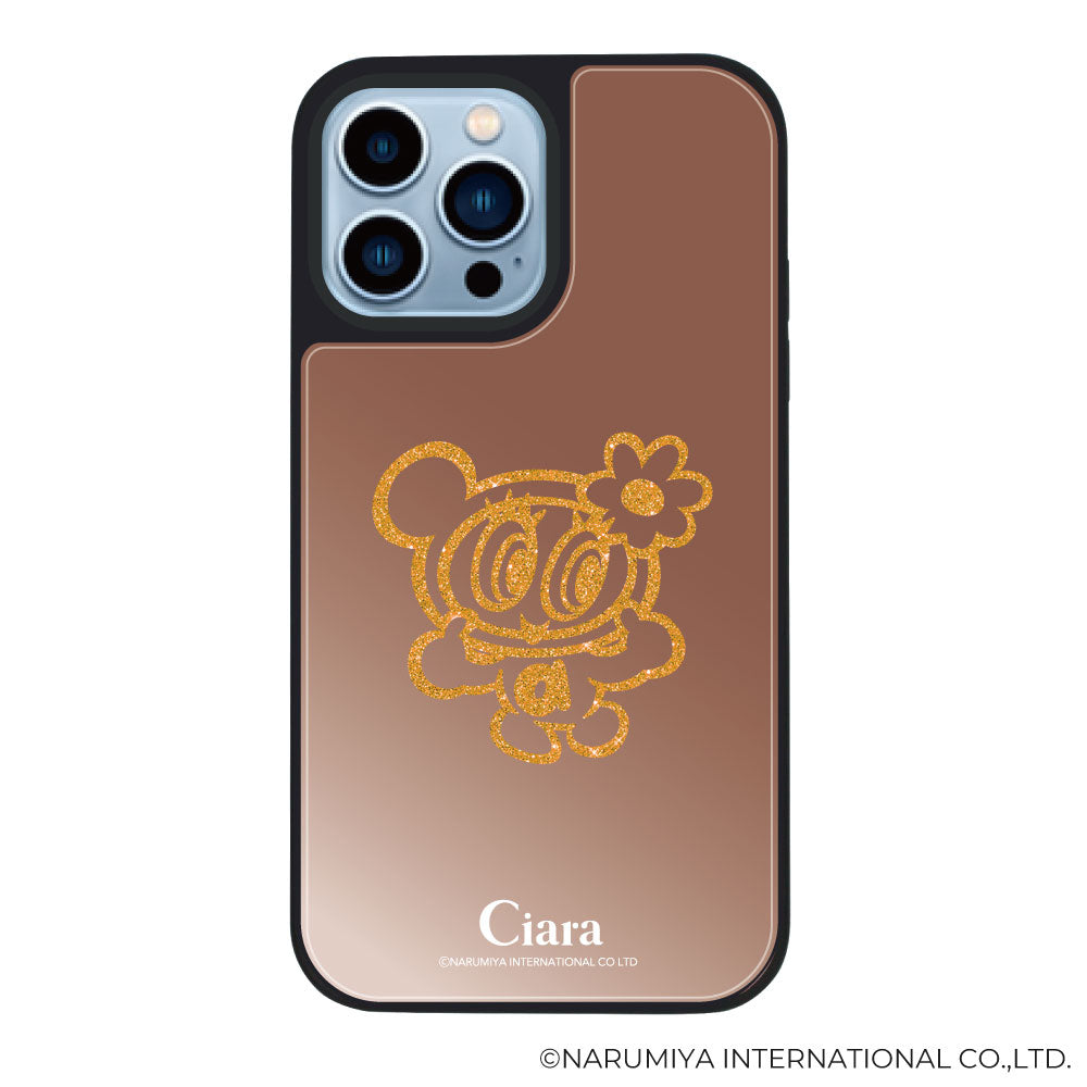 iPhoneケース ミラーバンパー ミラー付きケース エンジェルブルー ナカムラくん ハナちゃん グリッターシルエットライン