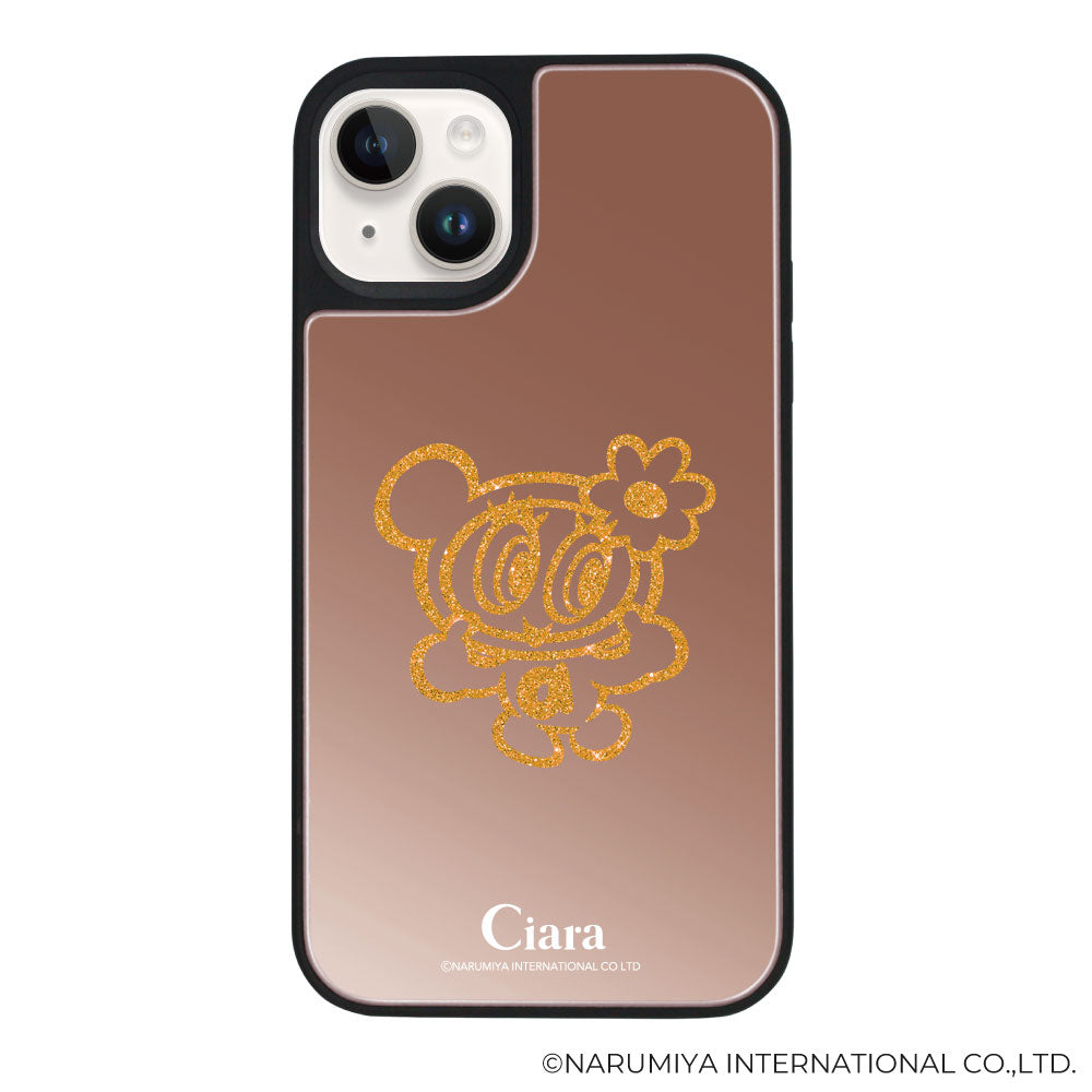 iPhoneケース ミラーバンパー ミラー付きケース エンジェルブルー ナカムラくん ハナちゃん グリッターシルエットライン