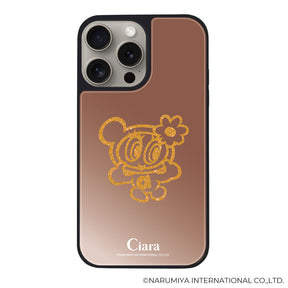 iPhoneケース ミラーバンパー ミラー付きケース エンジェルブルー ナカムラくん ハナちゃん グリッターシルエットライン