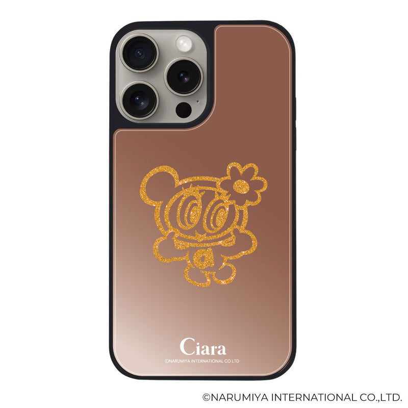 iPhoneケース ミラーバンパー ミラー付きケース エンジェルブルー ナカムラくん ハナちゃん グリッターシルエットライン