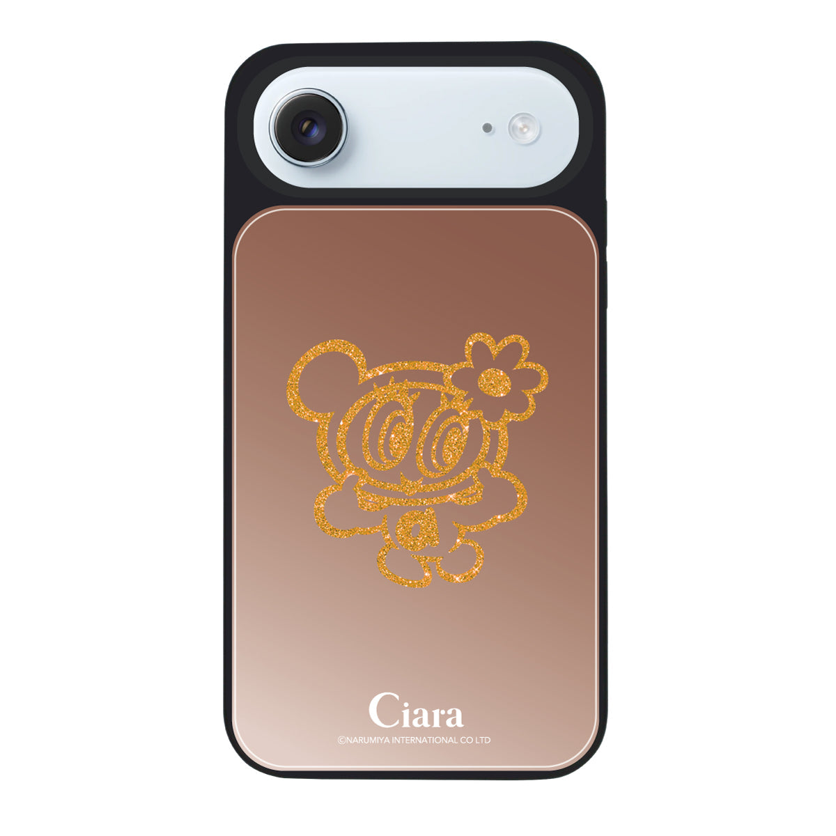 iPhoneAir ミラーバンパー ミラー付きケース エンジェルブルー グリッター ローズゴールド