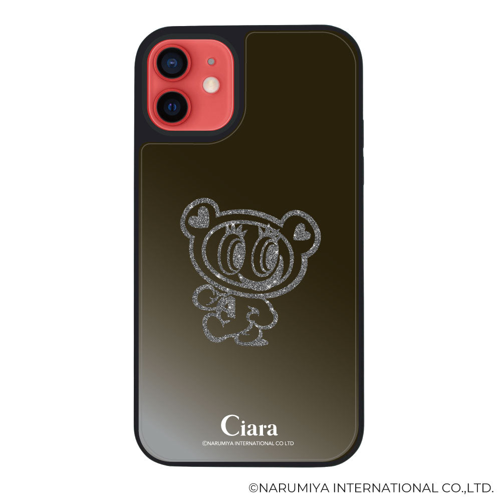 iPhoneケース ミラーバンパー ミラー付きケース エンジェルブルー ナカムラくん ハナちゃん グリッターシルエットライン