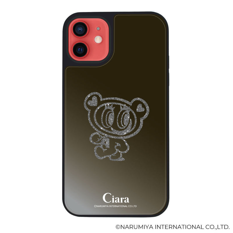 iPhoneケース ミラーバンパー ミラー付きケース エンジェルブルー ナカムラくん ハナちゃん グリッターシルエットライン