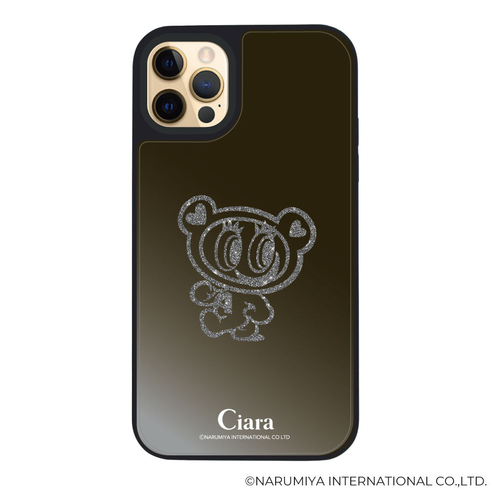 iPhoneケース ミラーバンパー ミラー付きケース エンジェルブルー ナカムラくん ハナちゃん グリッターシルエットライン