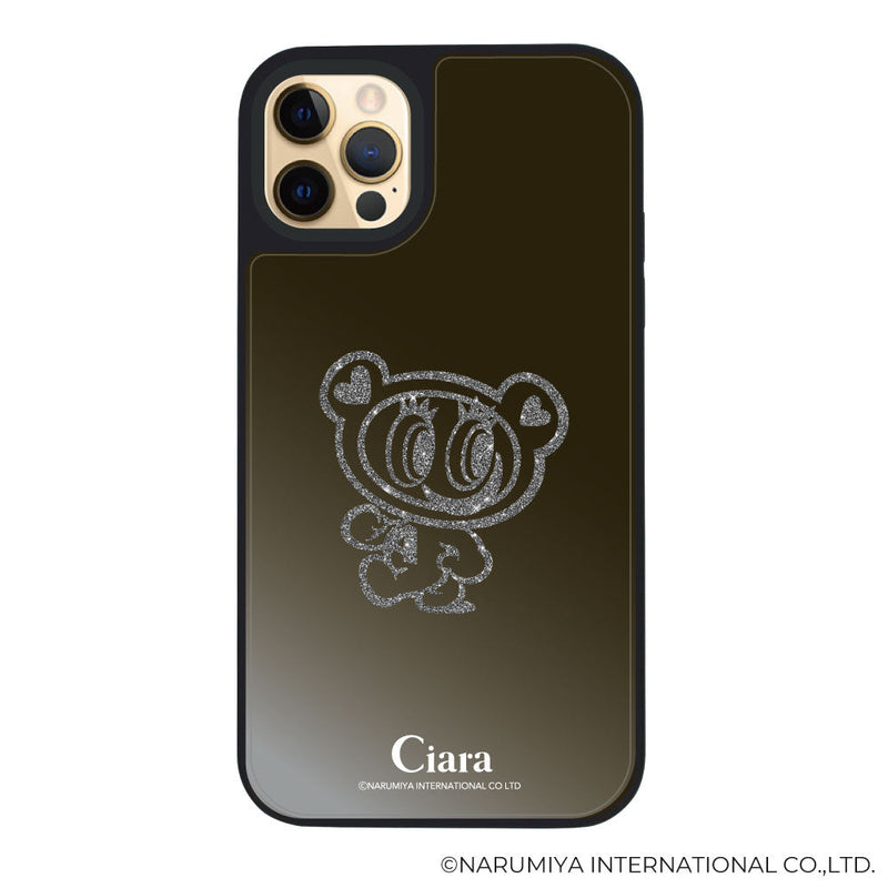 iPhoneケース ミラーバンパー ミラー付きケース エンジェルブルー ナカムラくん ハナちゃん グリッターシルエットライン