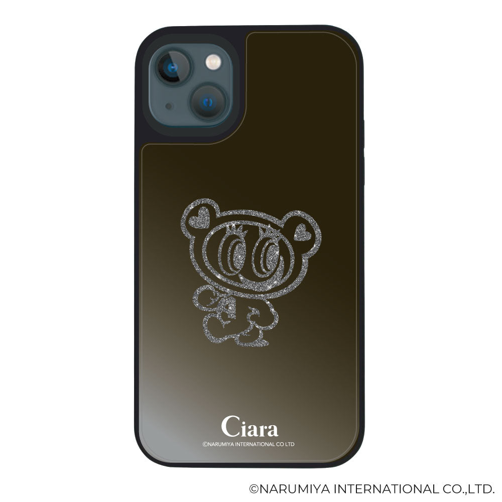 iPhoneケース ミラーバンパー ミラー付きケース エンジェルブルー ナカムラくん ハナちゃん グリッターシルエットライン