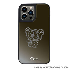 iPhoneケース ミラーバンパー ミラー付きケース エンジェルブルー ナカムラくん ハナちゃん グリッターシルエットライン