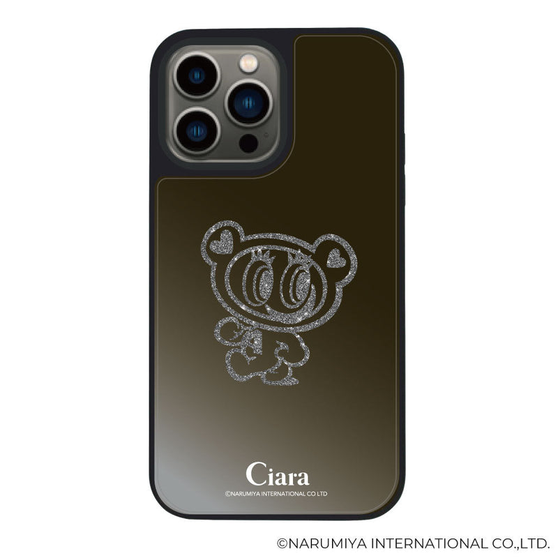 iPhoneケース ミラーバンパー ミラー付きケース エンジェルブルー ナカムラくん ハナちゃん グリッターシルエットライン