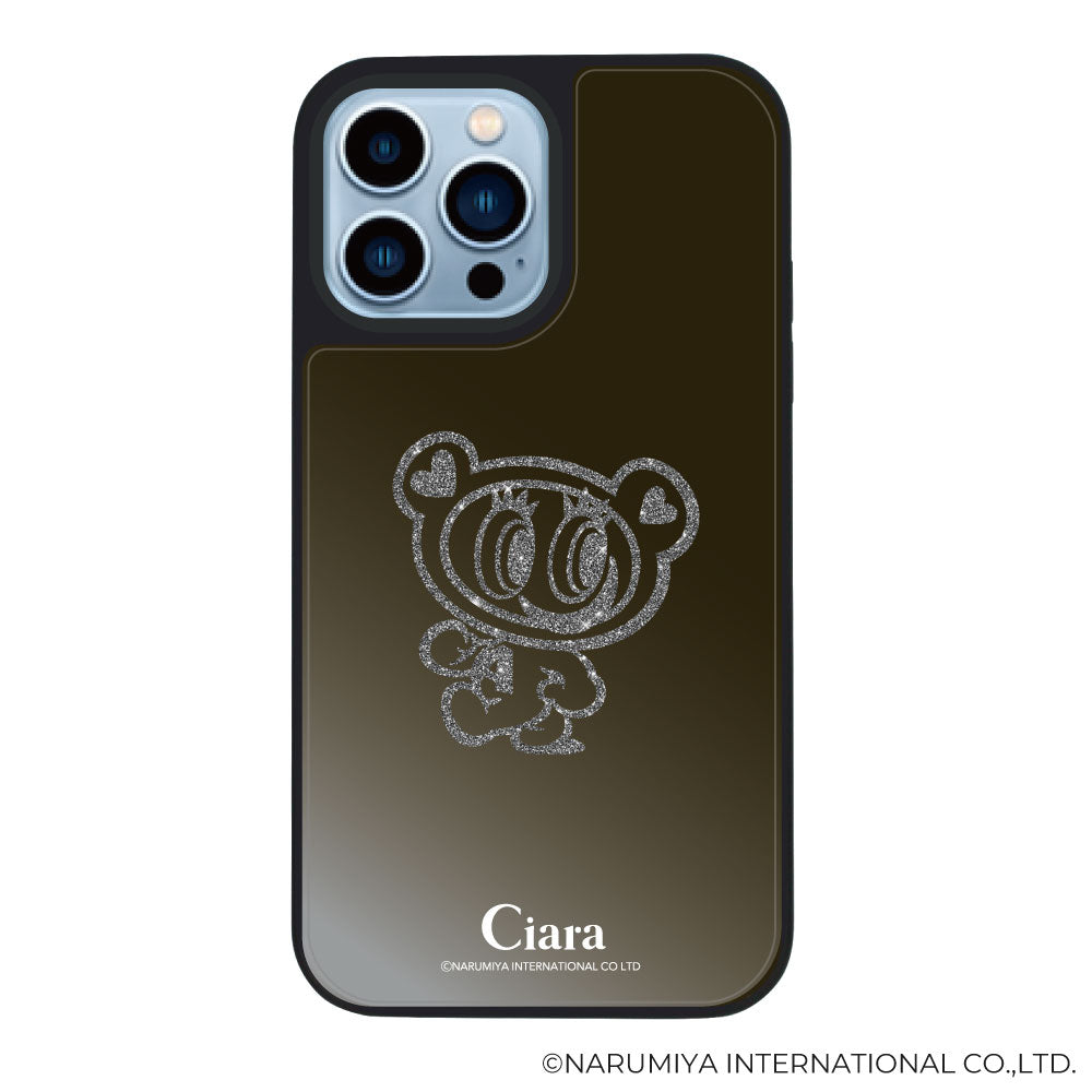 iPhoneケース ミラーバンパー ミラー付きケース エンジェルブルー ナカムラくん ハナちゃん グリッターシルエットライン