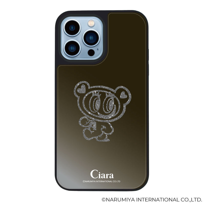 iPhoneケース ミラーバンパー ミラー付きケース エンジェルブルー ナカムラくん ハナちゃん グリッターシルエットライン