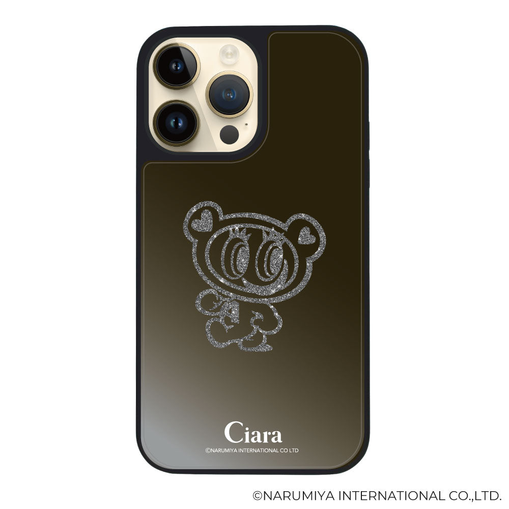 iPhoneケース ミラーバンパー ミラー付きケース エンジェルブルー ナカムラくん ハナちゃん グリッターシルエットライン