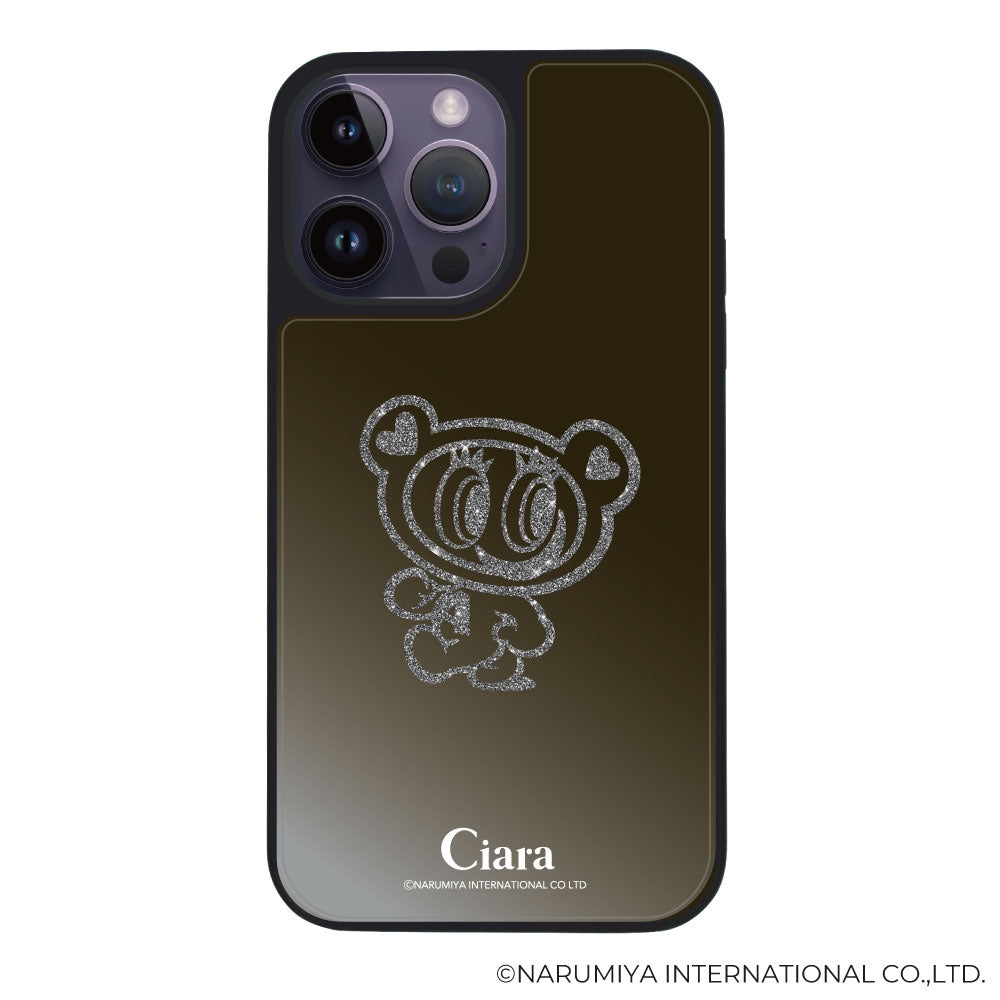 iPhoneケース ミラーバンパー ミラー付きケース エンジェルブルー ナカムラくん ハナちゃん グリッターシルエットライン