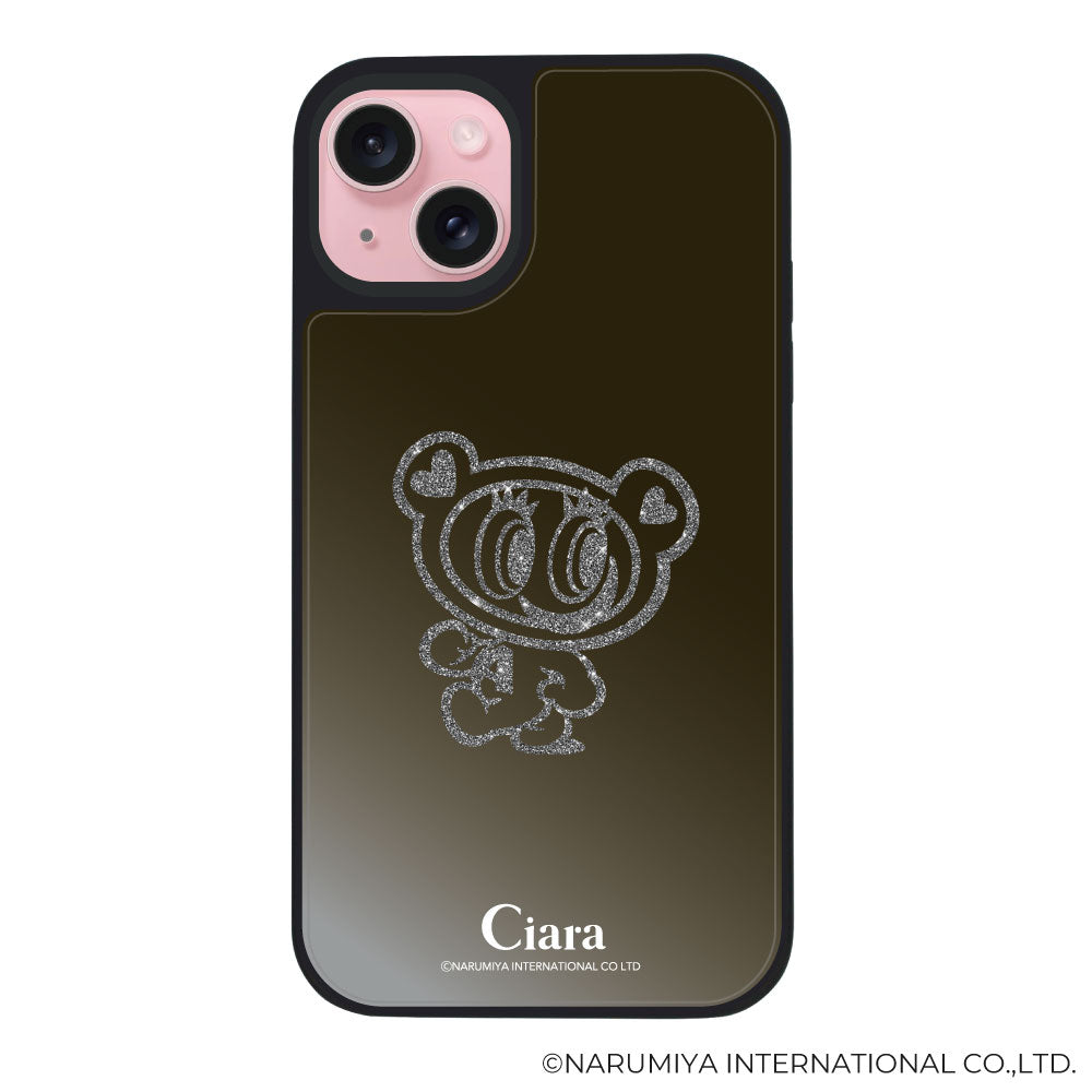 iPhoneケース ミラーバンパー ミラー付きケース エンジェルブルー ナカムラくん ハナちゃん グリッターシルエットライン