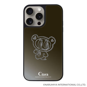 iPhone15Pro ミラーバンパー ミラー付きケース エンジェルブルー グリッター ブラック
