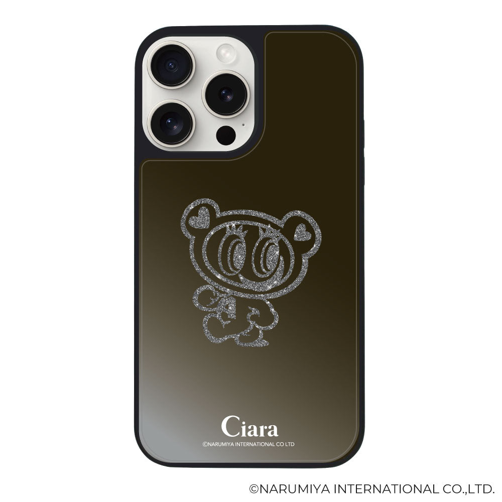 iPhoneケース ミラーバンパー ミラー付きケース エンジェルブルー ナカムラくん ハナちゃん グリッターシルエットライン