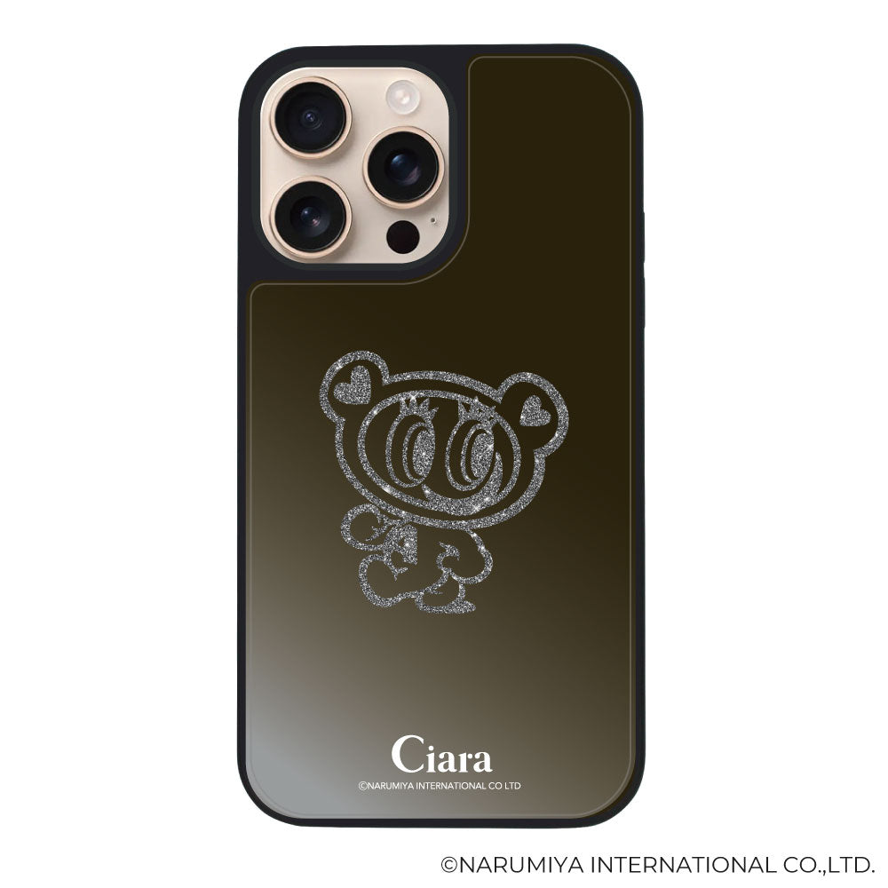 iPhoneケース ミラーバンパー ミラー付きケース エンジェルブルー ナカムラくん ハナちゃん グリッターシルエットライン