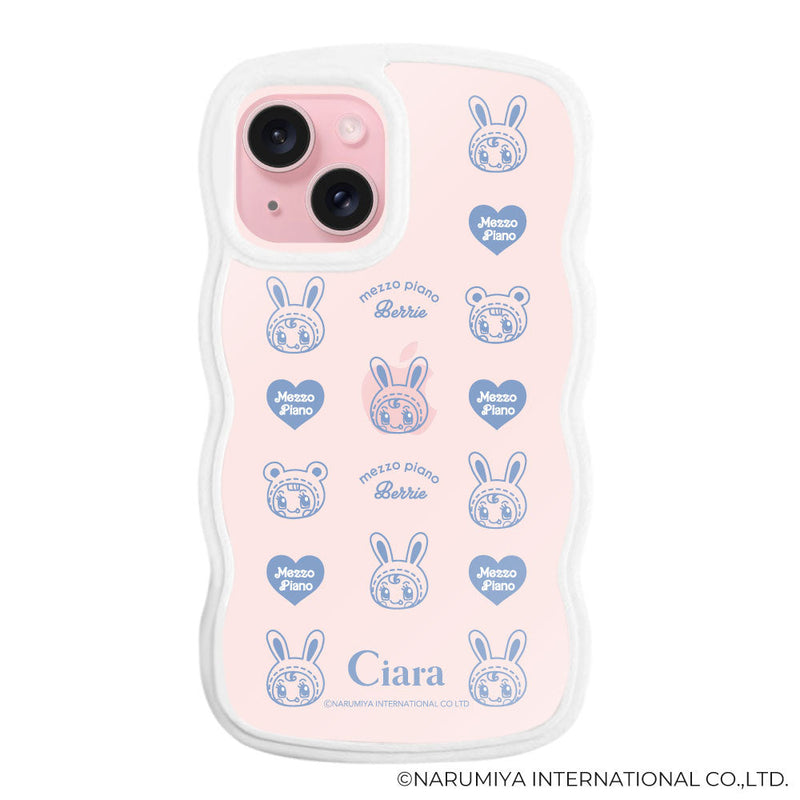 iPhoneケース ウェーブフレーム クリアケース メゾピアノ ベリエちゃん ブルーベリエちゃん ハートパターン