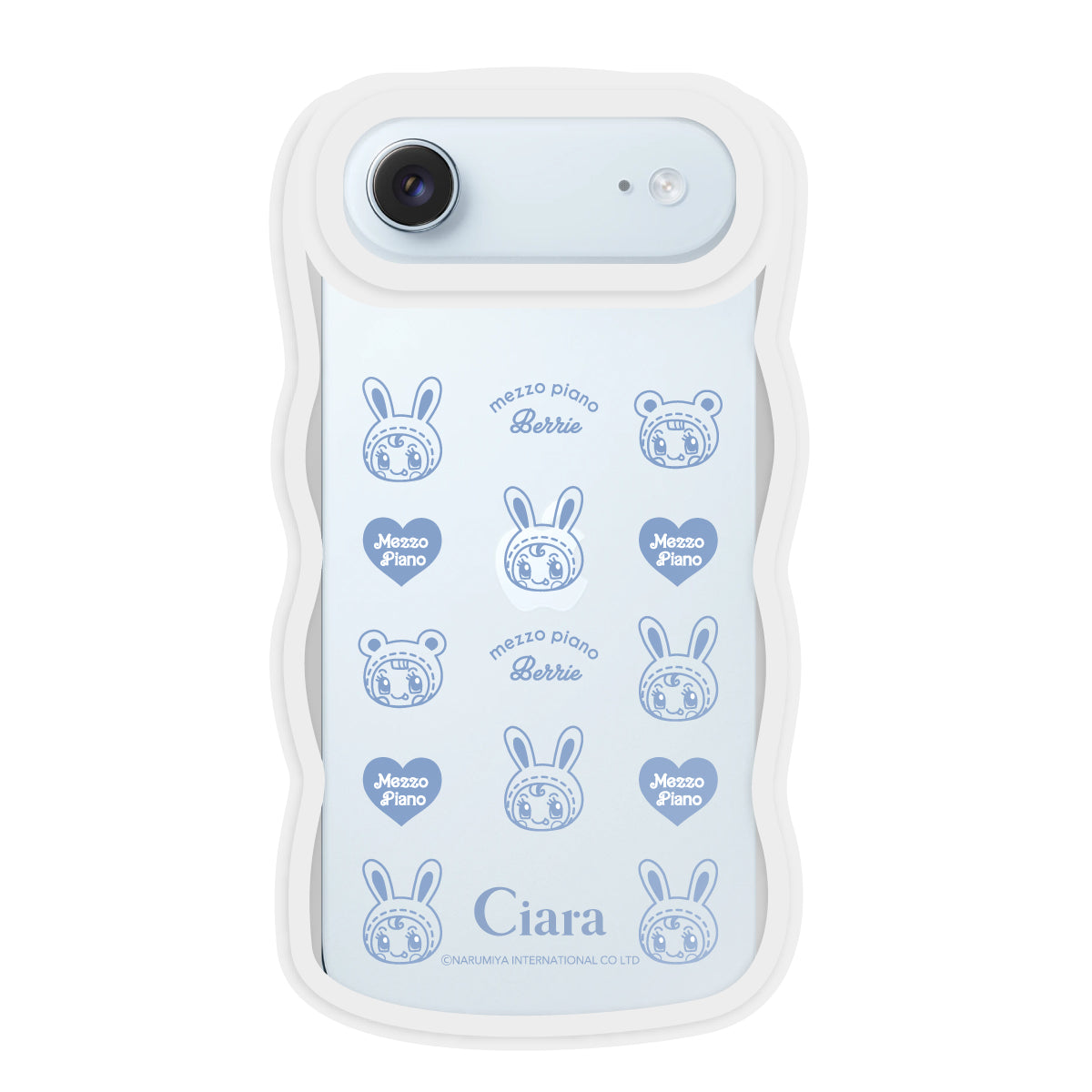 iPhoneAir ウェーブフレーム クリアケース メゾピアノ ハートパターン ホワイト