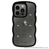 iPhone13Pro ウェーブフレーム クリアケース メゾピアノ ハートパターン ブラック