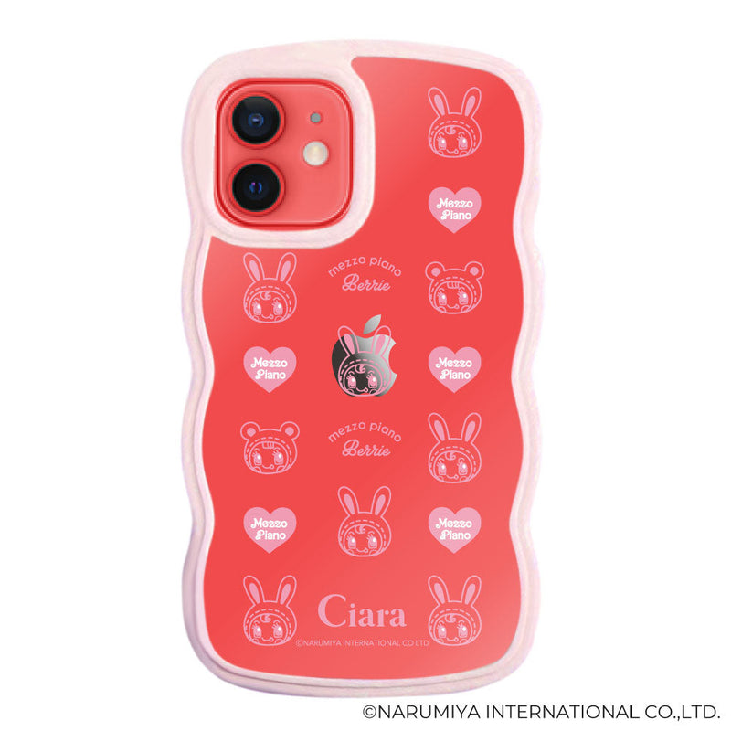 iPhoneケース ウェーブフレーム クリアケース メゾピアノ ベリエちゃん ブルーベリエちゃん ハートパターン
