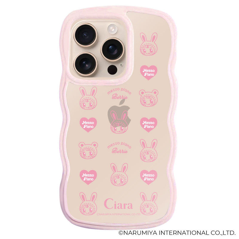 iPhoneケース ウェーブフレーム クリアケース メゾピアノ ベリエちゃん ブルーベリエちゃん ハートパターン