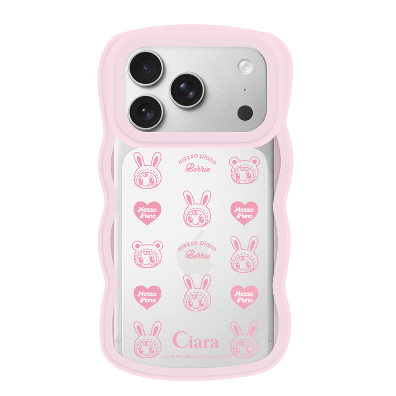 iPhoneケース ウェーブフレーム クリアケース メゾピアノ ベリエちゃん ブルーベリエちゃん ハートパターン