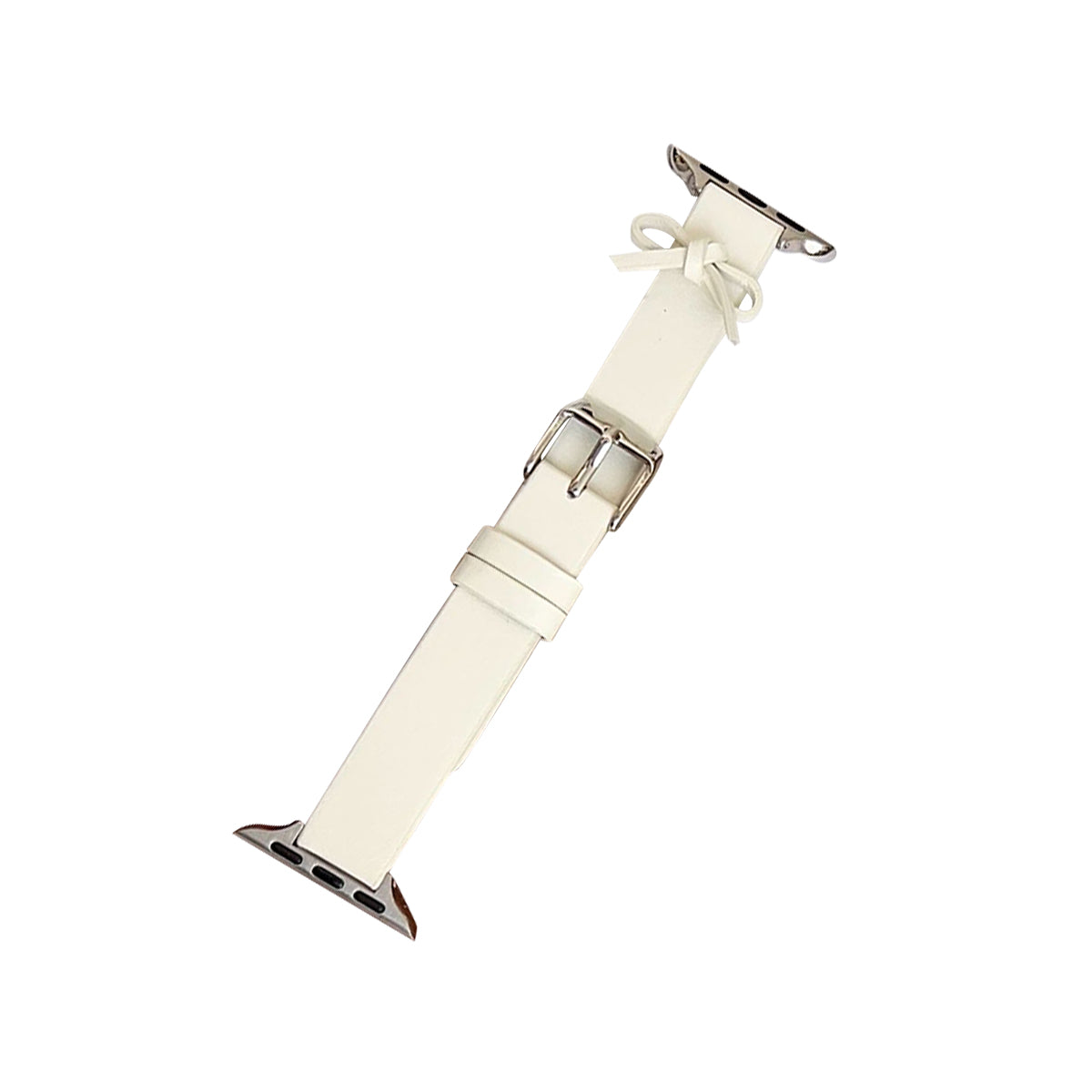 38mm/40mm/41mm/42mm(Series10) レザーリボンアップルウォッチバンド ホワイト