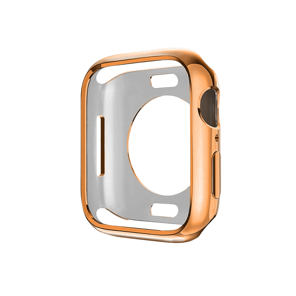 46mm TPUシリコンメタルアップルウォッチカバー ローズゴールド