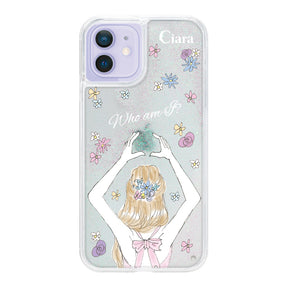 iPhone12/12Pro グリッター オイルクリアケース バックショット ピンク