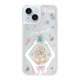 iPhone15Plus グリッター オイルクリアケース バックショット ピンク