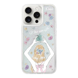 iPhone15ProMax グリッター オイルクリアケース バックショット ピンク