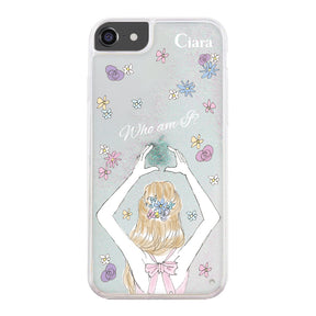 iPhone6/7/8 グリッター オイルクリアケース バックショット ピンク