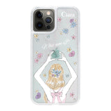 iPhoneX/XS グリッター オイルクリアケース バックショット ピンク