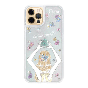 iPhone11ProMax グリッター オイルクリアケース バックショット イエロー