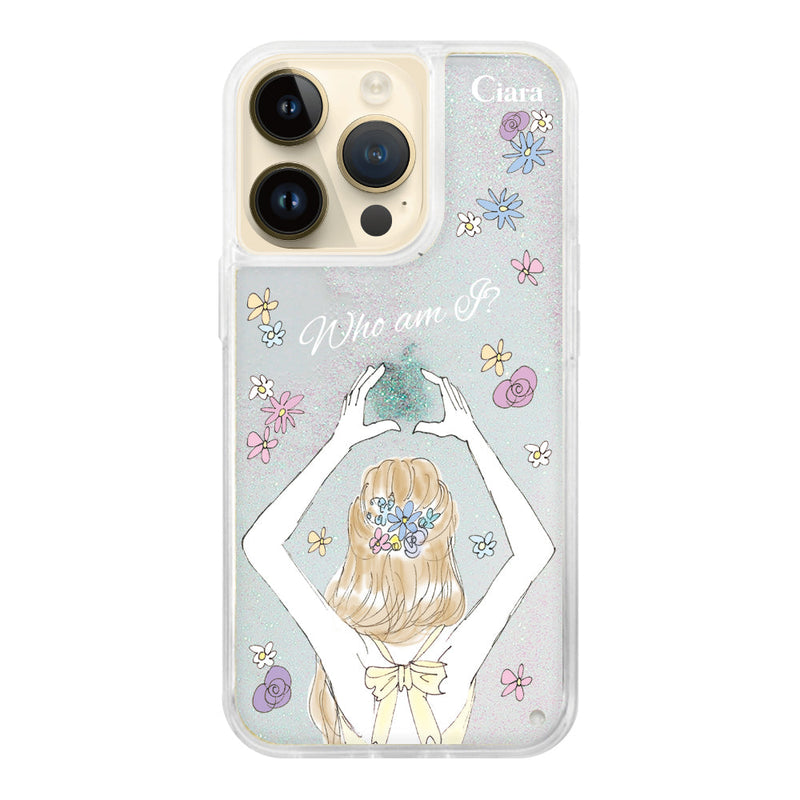 iPhoneケース グリッター オイルクリアケース バックショット