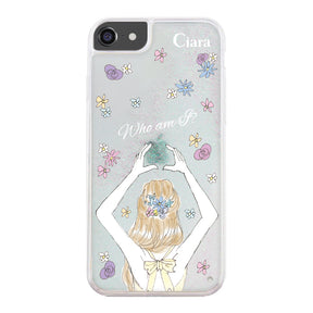 iPhone6/7/8 グリッター オイルクリアケース バックショット イエロー
