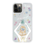iPhoneX/XS グリッター オイルクリアケース バックショット イエロー