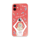 iPhone11 ハイブリッド クリアケース バックショット ピンク