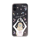 iPhoneXR ハイブリッド クリアケース バックショット ピンク