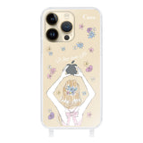 iPhone14Proケース ストラップクリアケース バックショット ピンク