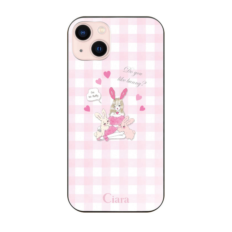iPhoneケース ガラス 強化ガラスケース バニーアンドガール