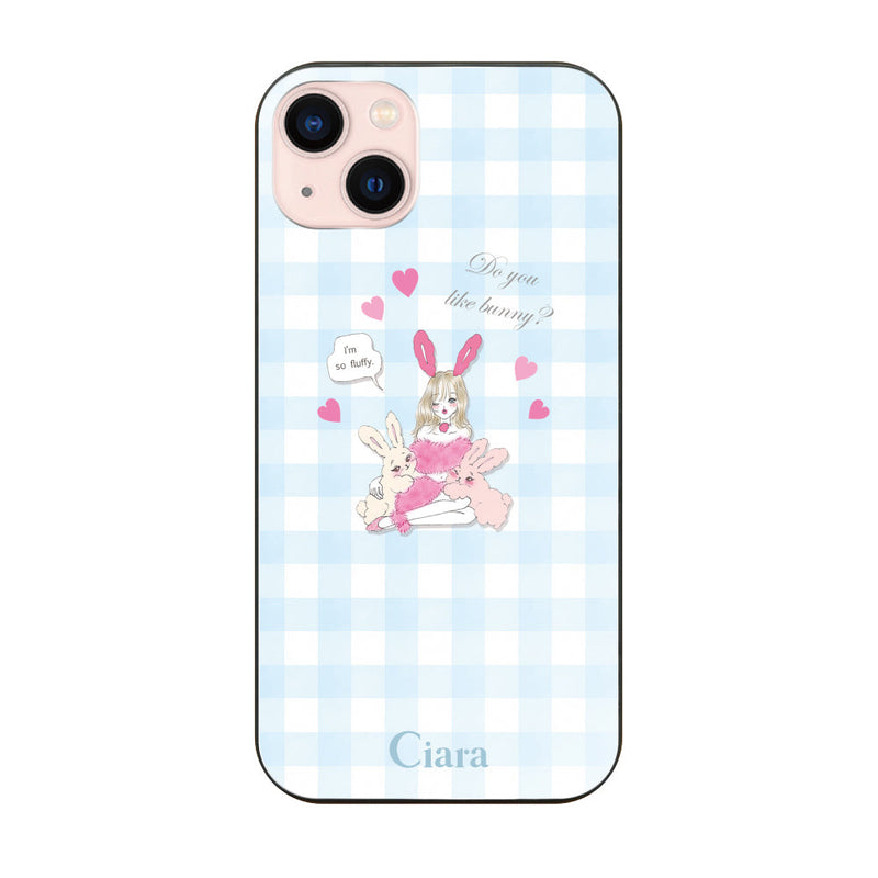 iPhoneケース ガラス 強化ガラスケース バニーアンドガール