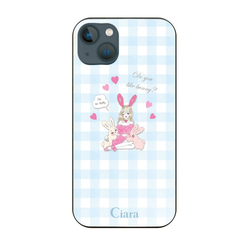 iPhoneケース ガラス 強化ガラスケース バニーアンドガール