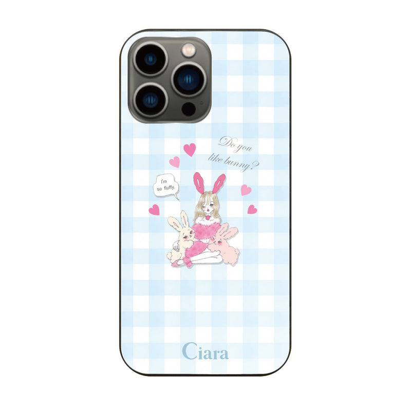iPhoneケース ガラス 強化ガラスケース バニーアンドガール