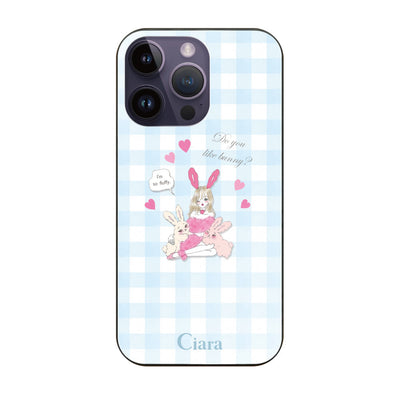 iPhoneケース ガラス 強化ガラスケース バニーアンドガール