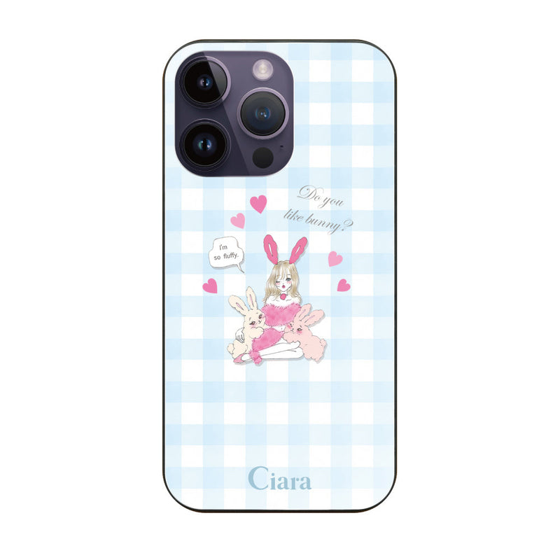 iPhoneケース ガラス 強化ガラスケース バニーアンドガール