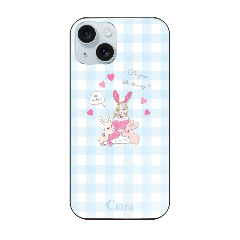 iPhoneケース ガラス 強化ガラスケース バニーアンドガール
