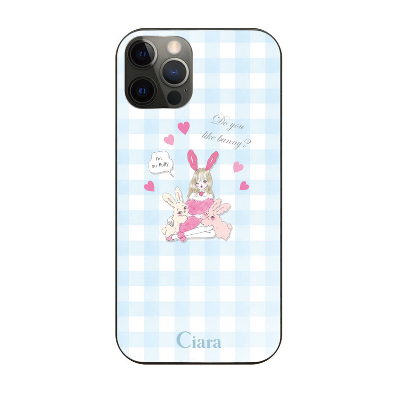 iPhoneケース ガラス 強化ガラスケース バニーアンドガール